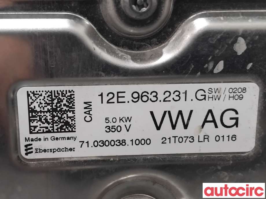 Motorvarmer elektrisk til VW e-Golf 2014-2017 (Fase 1)  (VOLKSWAGEN|5QE819013S|710300381000|5QE819013AD)