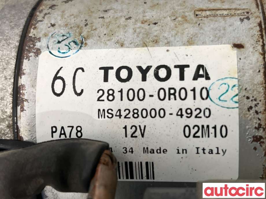 Starter diesel til Toyota RAV4 2009-2013 (Type III, Fase 2)  (TOYOTA|281000R010|MS428000-4920|28100-0R010)