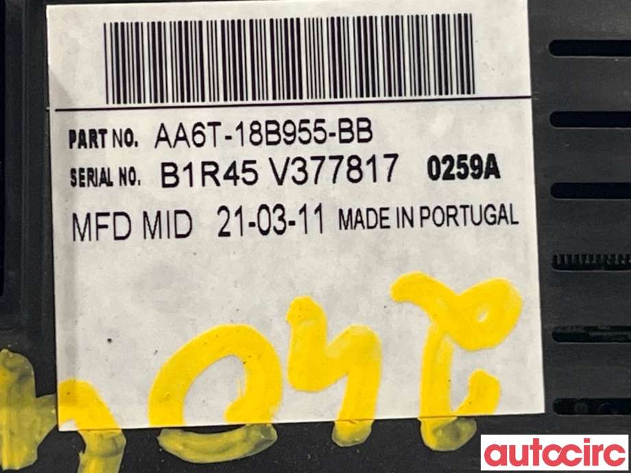 Multimedia display (MCU - Media Controller Unit) til Ford Fiesta 2008-2012 (Type VI, Fase 1)  (FORD|1766039)
