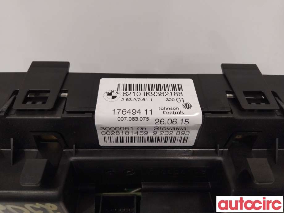 Instrumentpanel til BMW 3-Serie 2012-2018 (F30/F31/F34) (F30/F31/F34) (BMW|62108718270|)
