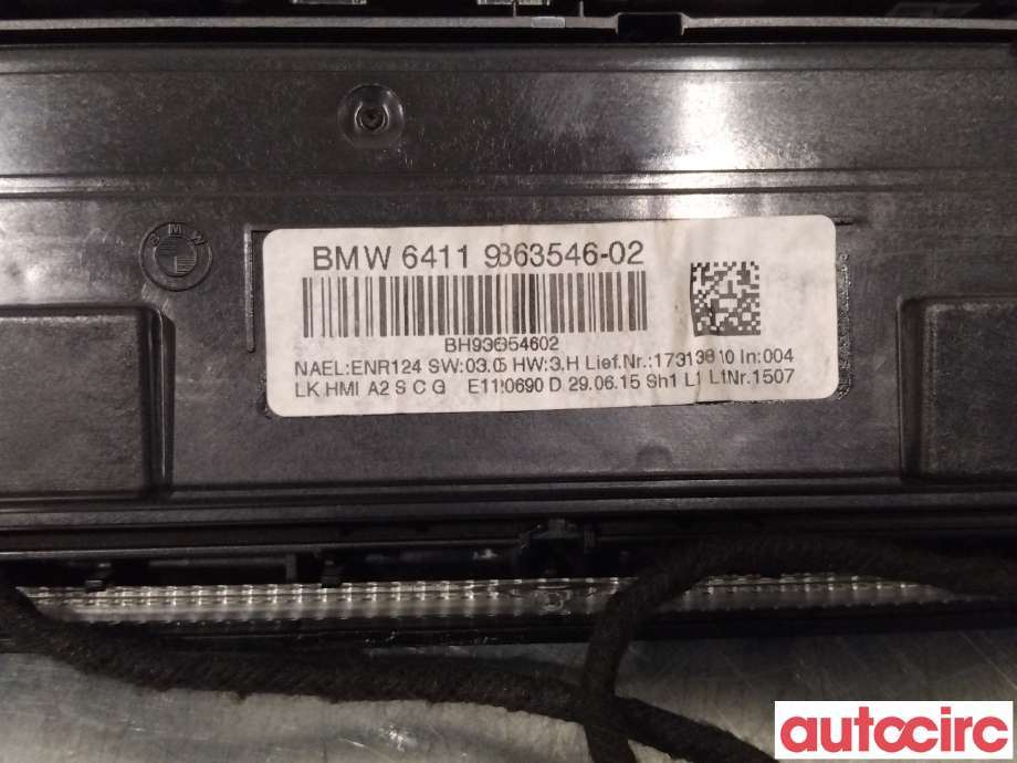 Varmeapparat betjening til BMW 3-Serie 2012-2018 (F30/F31/F34) (F30/F31/F34) (BMW|64119363546|)