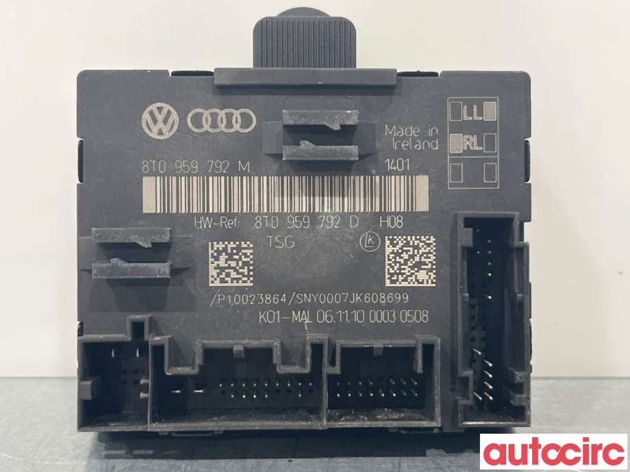 Styreenhet dør høyre foran til Audi A5, 2007-2016 (Type I) (AUDI|8T0959792G)