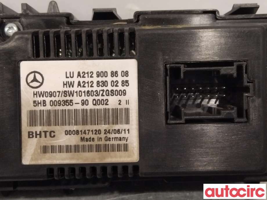 Varmeapparat betjening til Mercedes E-Klasse 2009-2013 (Fase 1) (W212) (W212) (MERCEDES|A2129008608|)