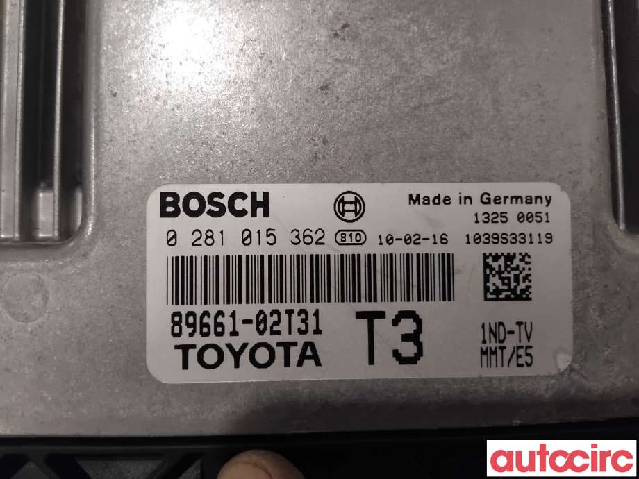 Styreenhet motor til Toyota Auris 2010-2012 (Type I, Fase 2)  (TOYOTA|8966002V31|0281015362|89661-02T31)