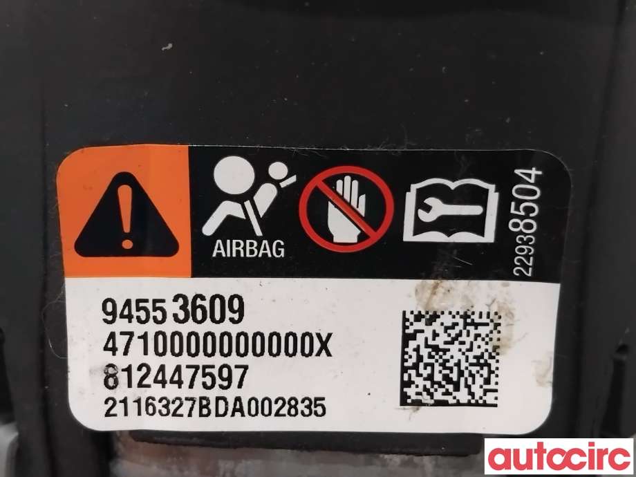 Airbag rattpute til Opel Ampera-e 2017-->> (Type II)  (OPEL|94553609|812447597|42620605)
