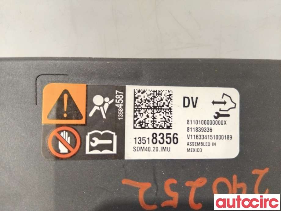 Airbag elektronikk til Opel Ampera-e 2017-->> (Type II) (OPEL|13506548|811839336|13518356)
