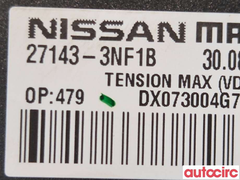 Varmeapparat register til Nissan Leaf 2018-->> (Type II)  (NISSAN|271433NF1B|)