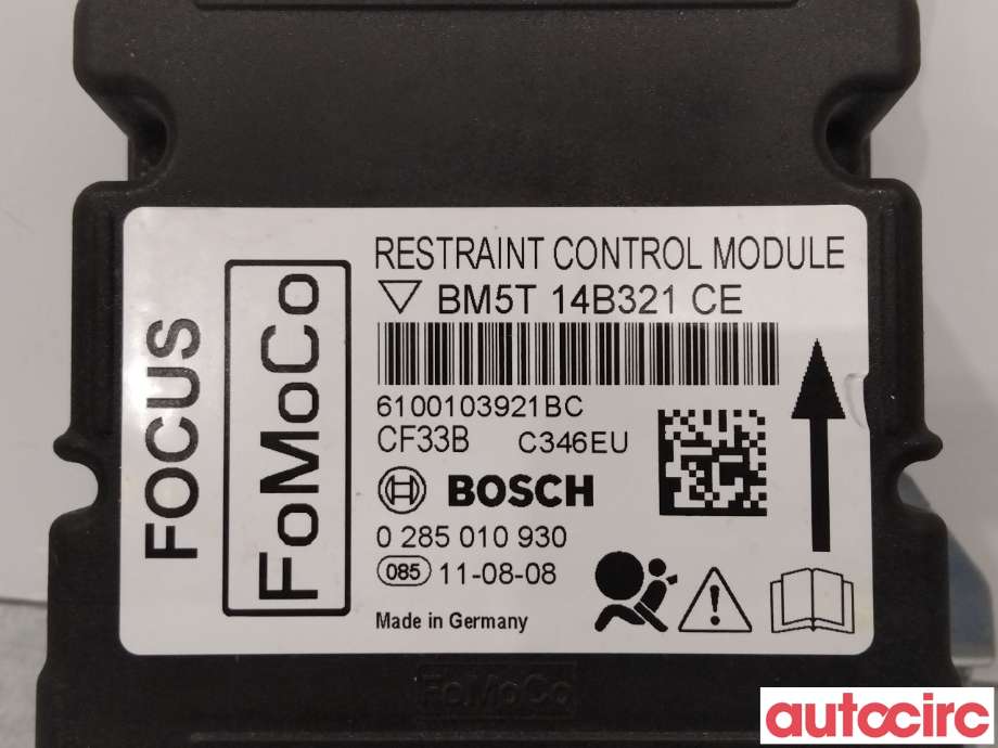 Airbag elektronikk til Ford Focus 2011-2014 (Type III, Fase 1) (FORD|1767129||CM5T-14B321-CA)