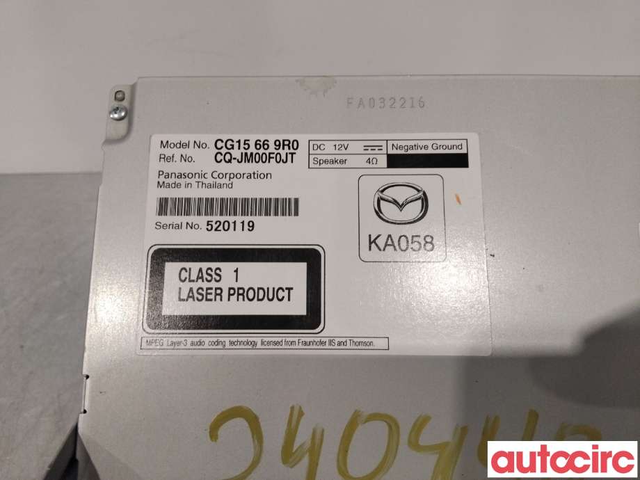 Bilstereo til Mazda 5 2011-2015 (Type II) (MAZDA|CG15-66-9R0|)