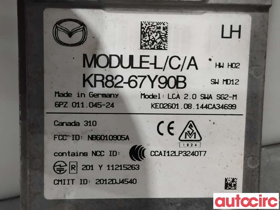 Sensor radar til Mazda CX-5 2012-2017 (Type I)  (MAZDA|KR82-67-Y90B|6PZ011045-24|KR82-67Y90B)