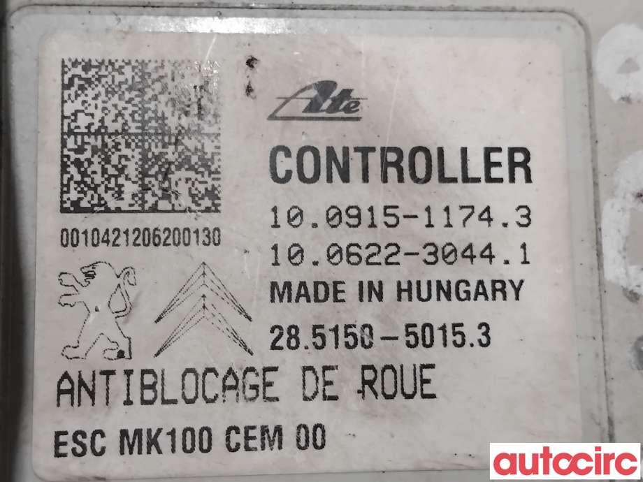 ABS sentral til Peugeot 208 2012-2019 (Type I)  (PEUGEOT|1680933680|100915-11743|9802460980)