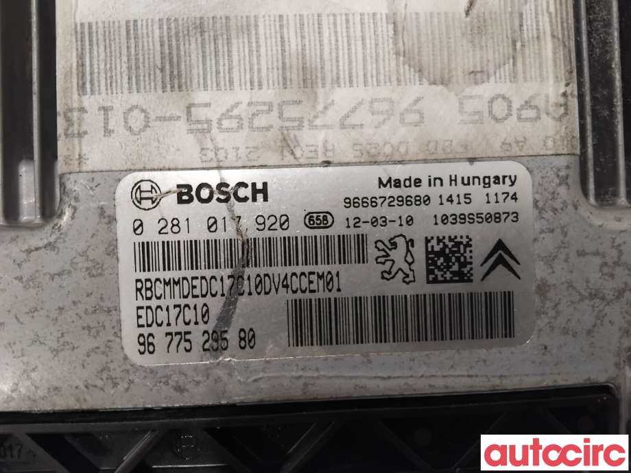 Styreenhet motor til Peugeot 208 2012-2019 (Type I) (PEUGEOT|1608085180|0281017920|9677529580)