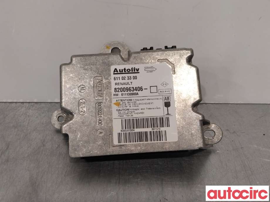 Airbag elektronikk til Renault Clio 2009-2012 (Type III, Fase 2) (RENAULT|8200963406|)