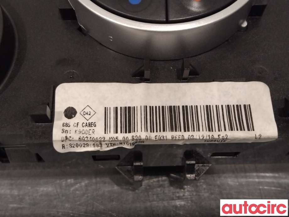 Varmeapparat betjening til Renault Clio 2009-2012 (Type III, Fase 2) (RENAULT|8200296683|)