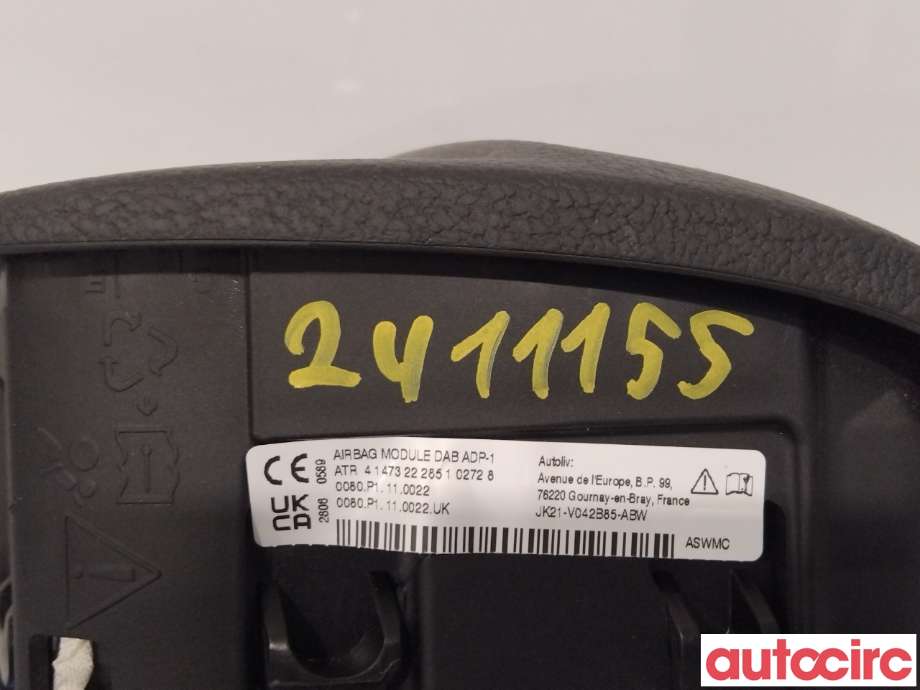 Airbag rattpute til Ford Transit Connect 2018-->> Type II, Fase 2  (FORD|2507805||JK21-V042B85-AB3ZHE)