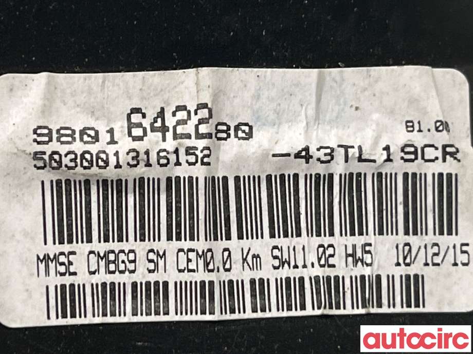 Instrumentpanel til Citroën Berlingo 2015-2019 (Type II, Fase 2)  (CITROEN|9801642280)