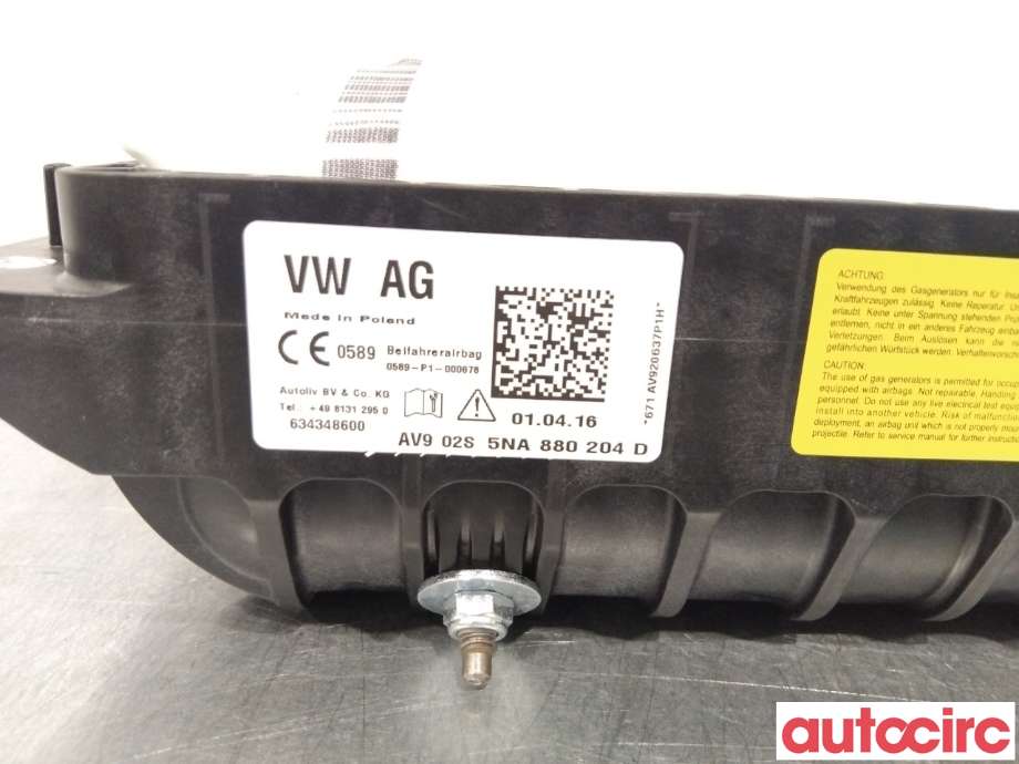 Airbag passasjer til VW Tiguan 2016-2020 (Type II, Fase 1)  (VOLKSWAGEN|5NA880204G|5NA880204H)