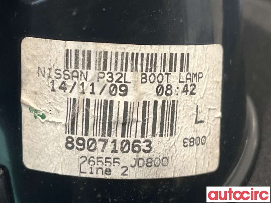 Baklykt venstre indre til Nissan Qashqai 2007-2010 (Type I, Fase 1)  (NISSAN|26555JD800|)