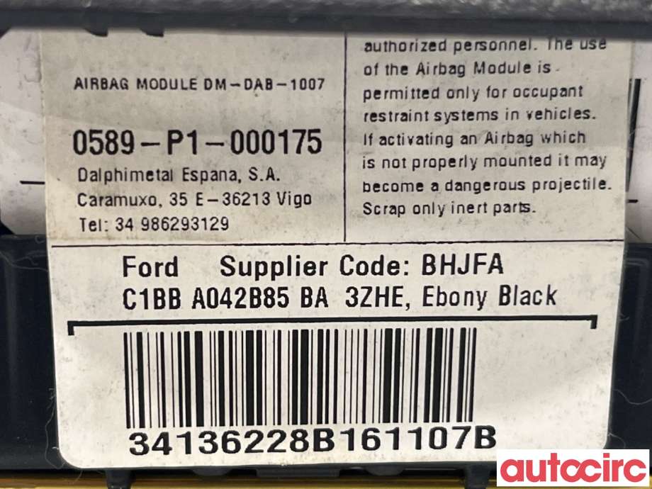Airbag rattpute til Ford Ecosport 2016-->>  (FORD|1900803)