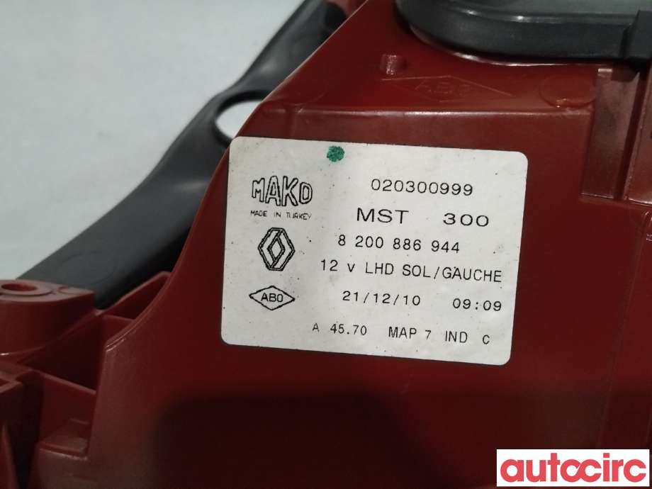 Baklykt høyre til Renault Clio 2009-2012 (Type III, Fase 2)  (RENAULT|8200886946|)