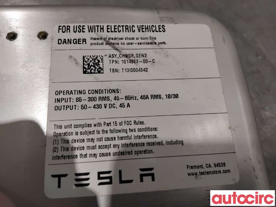 Batterilader (OBC - On Board Charger) til Tesla Model S 2013-2016 (Fase 1)  (TESLA|1014963-00-C|)