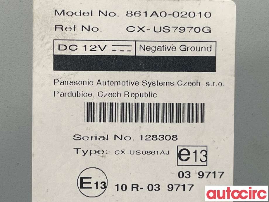Styreenhet diverse til Toyota Auris 2010-2012 (Type I, Fase 2)  (TOYOTA|861A002010)