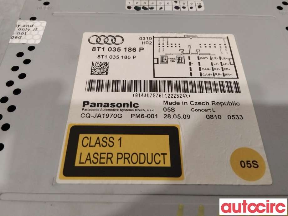 Bilstereo til Audi A4 2007-2014 (Type IV) (B8) (B8) (AUDI|8T1057186PX|CQ-JA1970G|8T1035186P)
