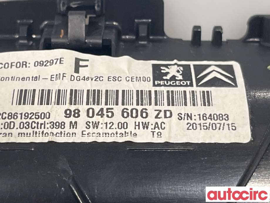 Multimedia display (MCU - Media Controller Unit) til Peugeot 3008 2009-2016 (Type I)  (PEUGEOT|6593Q0|98045606ZD)