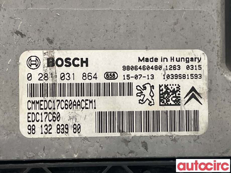 Styreenhet motor til Peugeot 3008 2009-2016 (Type I)  (PEUGEOT|1677622680|0281031864|9813283980)
