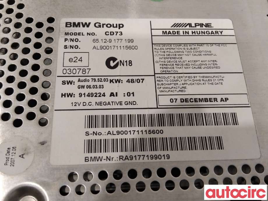 Bilstereo til BMW 3-Serie 2005-2011 (E90/E91/E92/E93) (E90/E91/E92/E93) (BMW|65125A98A59|)