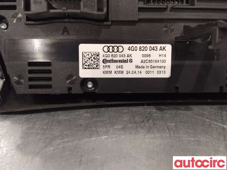 Varmeapparat betjening til Audi A6, Allroad 2012-2014 (Type III, Fase 1) (C7) (C7) (AUDI|4G0820043BB|)