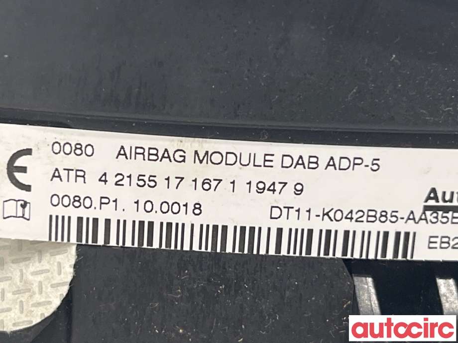 Airbag rattpute til Ford Transit Connect 2013-2018 Type II, Fase 1  (FORD|1810758||DT11-K042B85-AA35B8)
