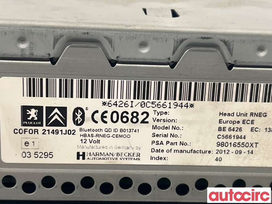 Bilstereo til Peugeot 3008 2009-2016 (Type I)  (PEUGEOT|1616962480)
