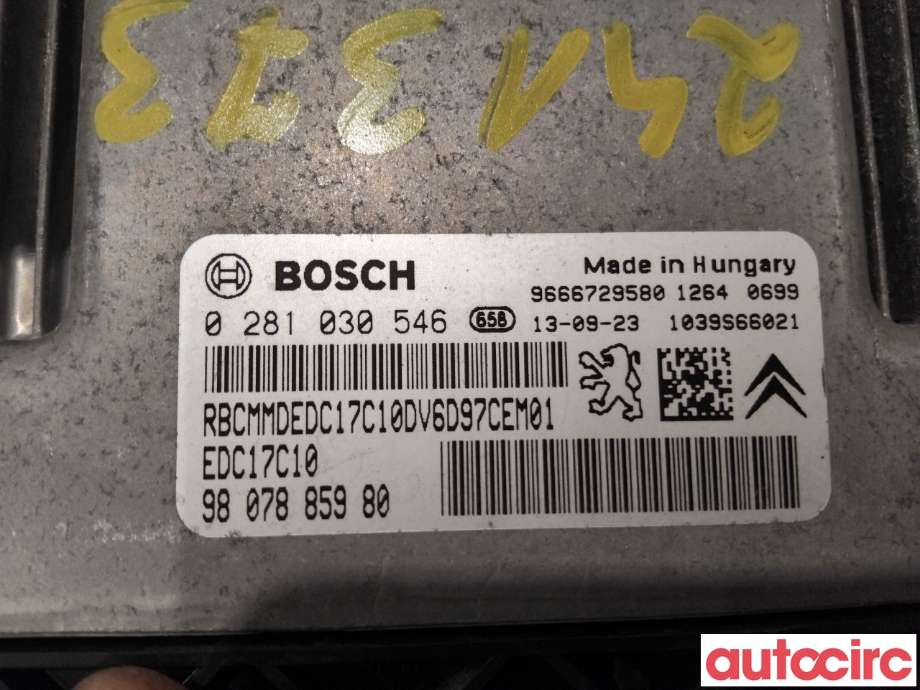 Styreenhet motor til Peugeot 2008 2013-2019 (Type I)  (PEUGEOT|1610190180|0281030546|9807885980)