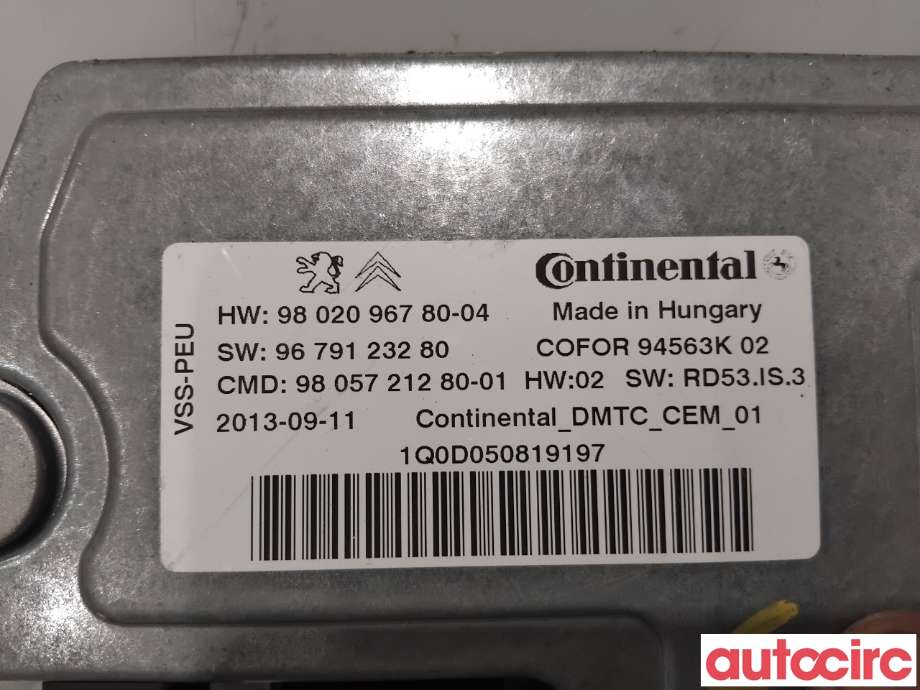 Styreenhet tenning til Peugeot 2008 2013-2019 (Type I)  (PEUGEOT|9805721280|94563K|9802096780)