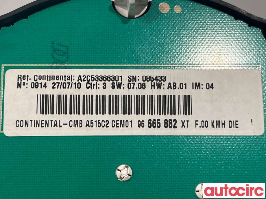 Instrumentpanel til Citroën C3 2010-2016 (Type II)  (CITROEN|6103GH)
