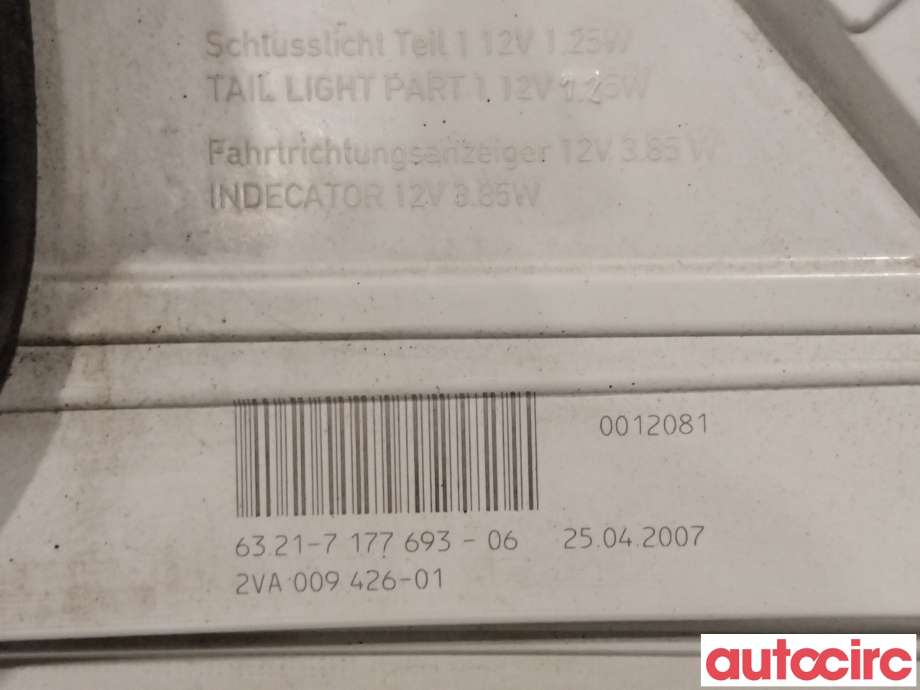 Baklykt venstre til BMW 5-Serie 2003-2010 (E60/E61) (E60/E61) (BMW|63217177693|)