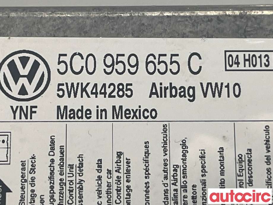 Airbag elektronikk til VW Golf VI 2008-2012  (VOLKSWAGEN|5C0959655C)