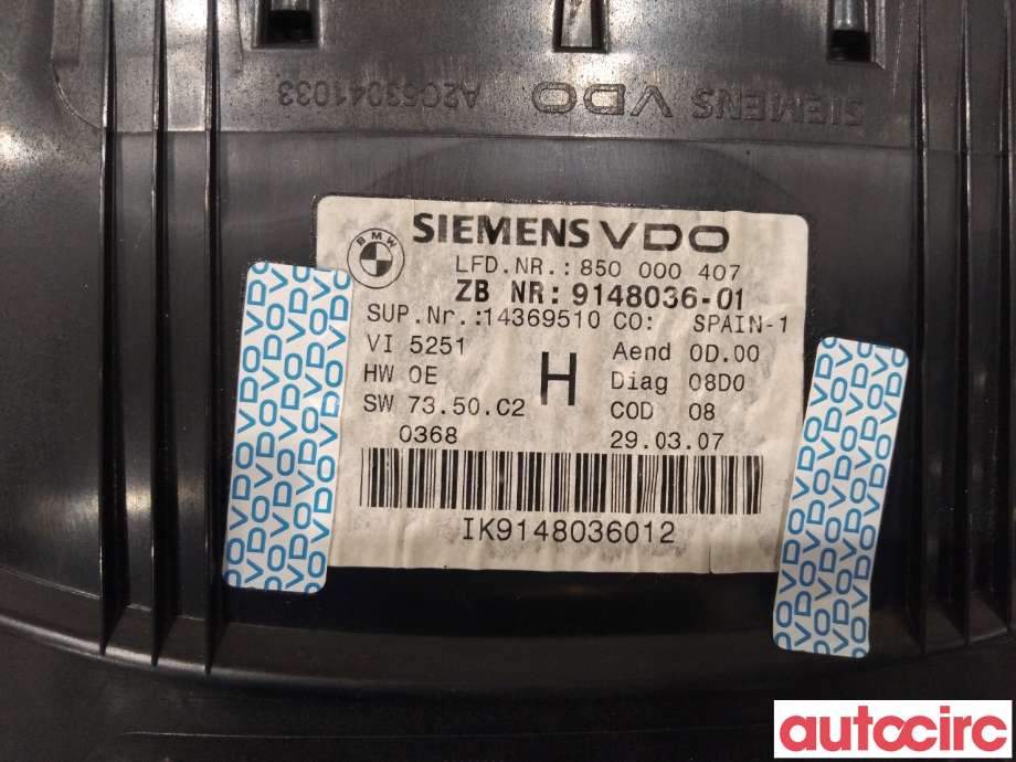 Instrumentpanel til BMW 3-Serie 2005-2011 (E90/E91/E92/E93) (E90/E91/E92/E93) (BMW|65829118721|)