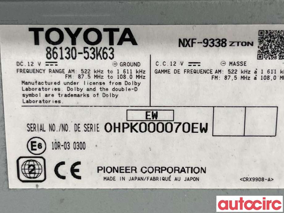 Bilstereo til Lexus IS 2013-2020 (Type III) (XE30) (XE30) (LEXUS|8680453R60)