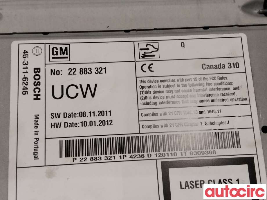 Bilstereo til Opel Insignia A 2009-2014  (OPEL|22830698|23127750|)