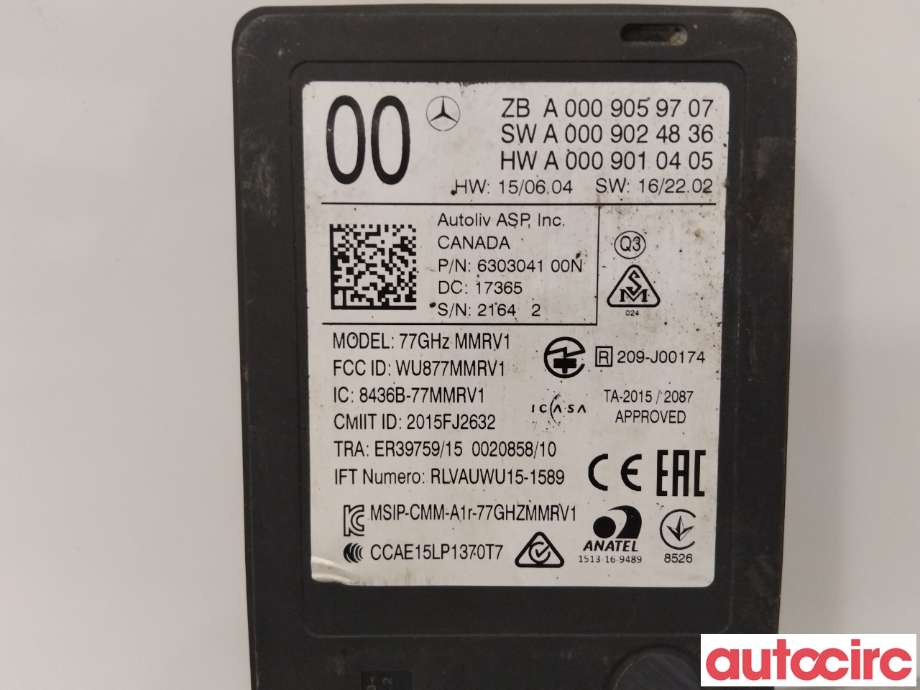 Sensor radar til Mercedes E-Klasse 2016-2023 (W213) (W213) (MERCEDES|A0009059707|)