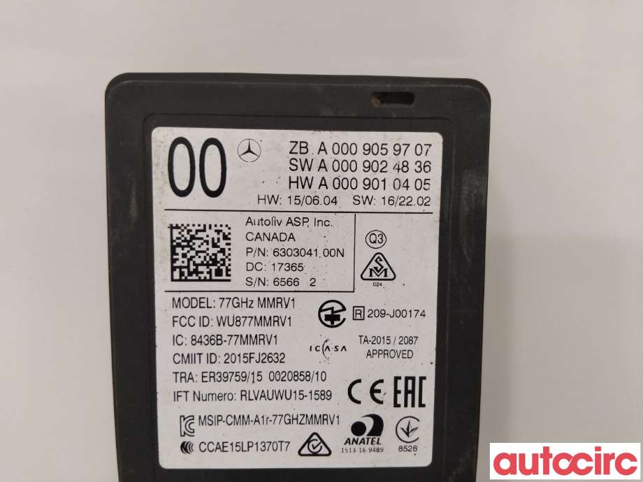 Sensor radar til Mercedes E-Klasse 2016-2023 (W213) (W213) (MERCEDES|A0009059707|)
