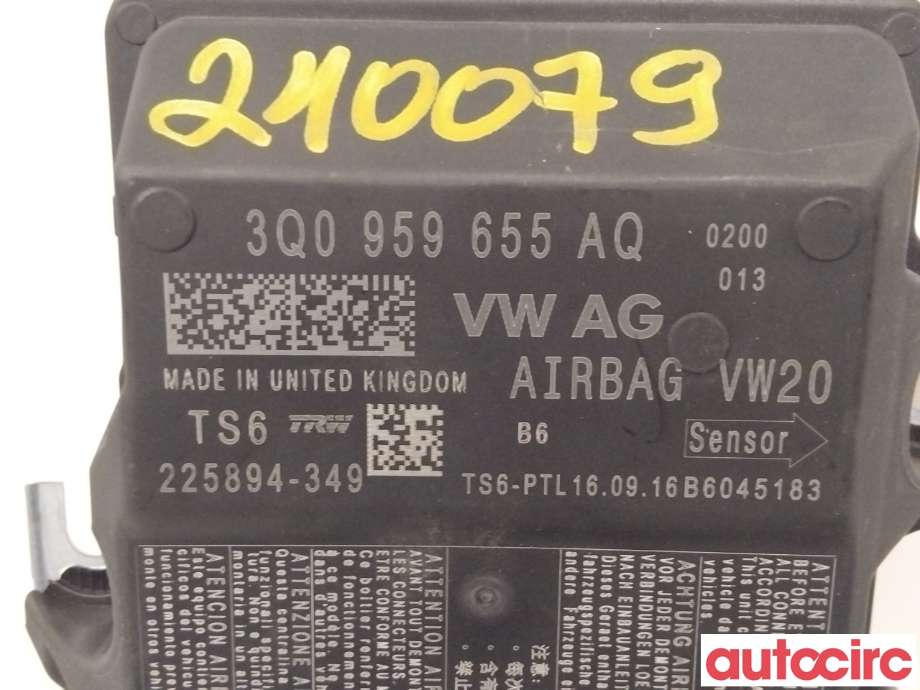 Airbag elektronikk til Škoda Octavia 2013-2016 (Type III, Fase 1) (SKODA|3Q0959655AAZ0L|)