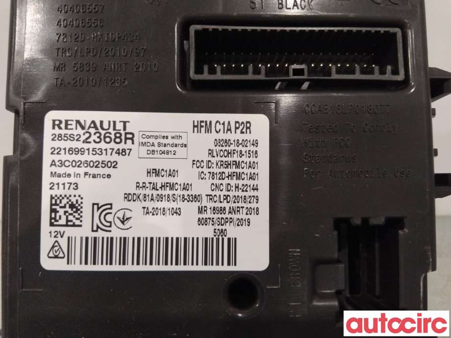 Styreenhet diverse til Renault Zoe 2013-2019 (Fase 1)  (RENAULT|285S22368R|)