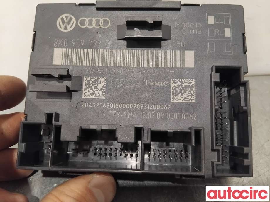 Styreenhet dør venstre foran til Audi Q5 2008-2012 (Type I, Fase 1)  (AUDI|8K0959793H||8K0959793D)