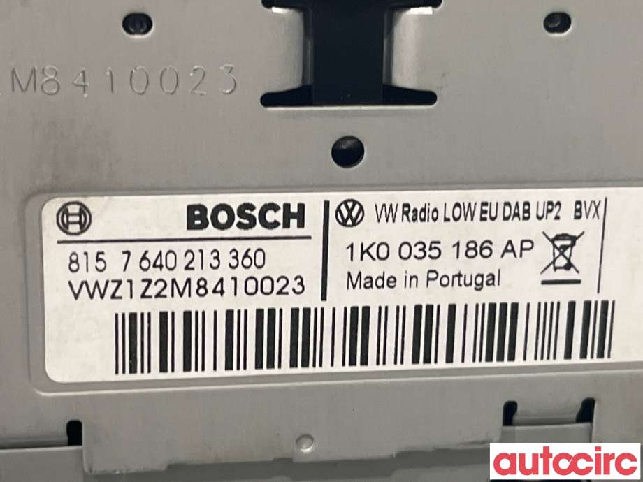 Bilstereo til VW Golf VI 2008-2012  (VOLKSWAGEN|1K0057186BX|7640213360|1K0035186AP)