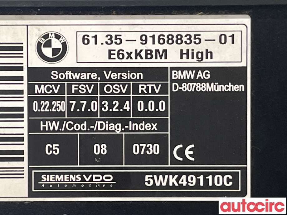 Styreenhet comfort (BCM) til BMW 5-Serie 2003-2010 (E60/E61) (E60/E61) (BMW|61359176070)