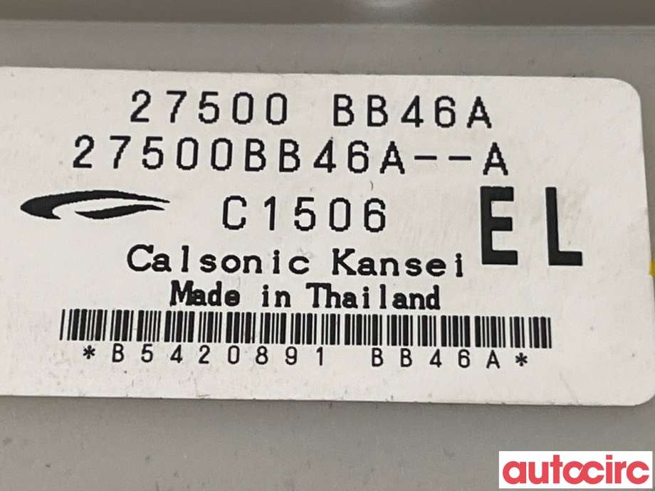 Varmeapparat betjening til Nissan Qashqai 2010-2014 (Type I, Fase 2)  (NISSAN|27500BB46A)