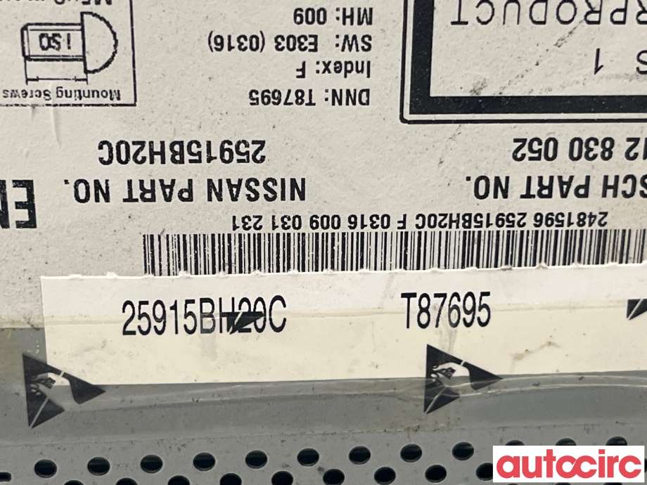 Bilstereo til Nissan Qashqai 2010-2014 (Type I, Fase 2)  (NISSAN|25915BH20C)
